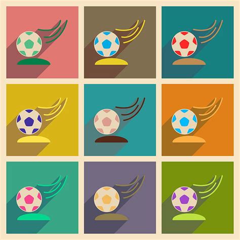 Concept of flat icons with long shadow soccer ball vector ai eps | UIDownload