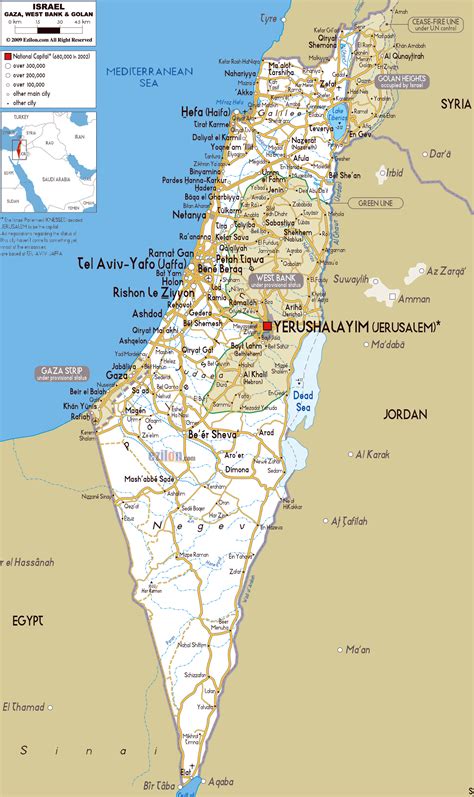 Detailed roads map of Israel with all cities and airports | Vidiani.com | Maps of all countries ...