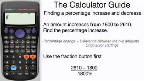 How To Find A Percentage Increase & Decrease On Calculator - Formula ...