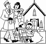 Family Going To The Church coloring Page  Download Print Or Color sketch template