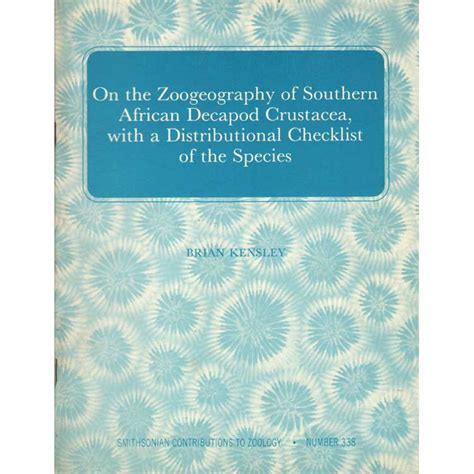 On the Zoogeography of Southern Afican Decapod Crustacea, with a ...