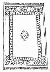 Fun rug coloring Page sketch template