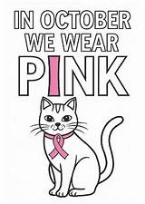 BREAST CANCER AWARENESS coloring Page  Cats Ribbon Sheets sketch template
