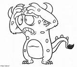 Scared Monster coloring Page sketch template