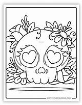 Sugar Skull Coloring Pages Free PDF Printables  Simply Love sketch template