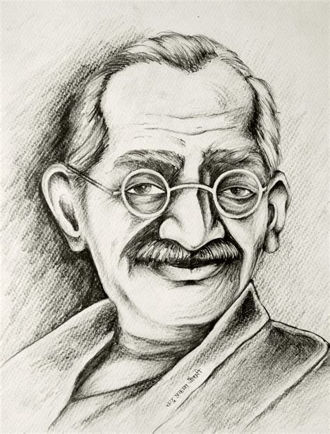 Mahatma Gandhi | Sketches, Portrait sketches, Male sketch