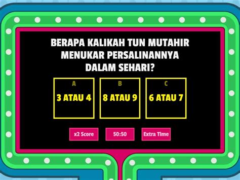 TEKS KANON MELAYU (TUN MUTAHIR MENJADI BENDAHARA) - Gameshow quiz