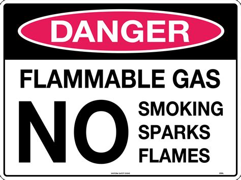 Danger Flammable Gas No Smoking Sparks Flames | Danger Signs | USS