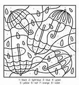 Five Umbrellas Color By Number coloring Page  Download Print Or sketch template