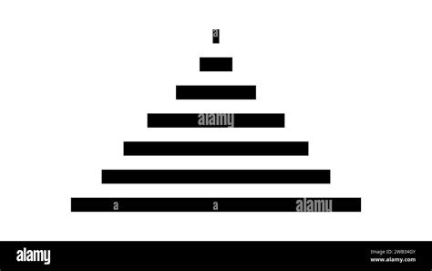 Black and white horizontal lines forming a pyramid. Monochrome stripes forming a triangle ...