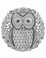 Complex Owl Coloring Pages sketch template