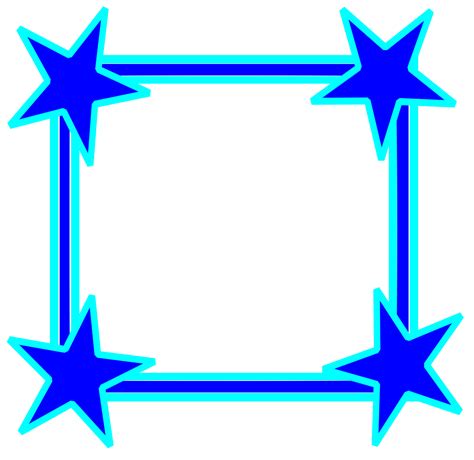Clipart - Simple Bright Blue Star Cornered Frame