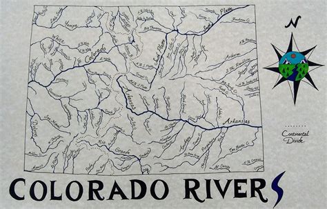 Colorado Rivers map | Etsy