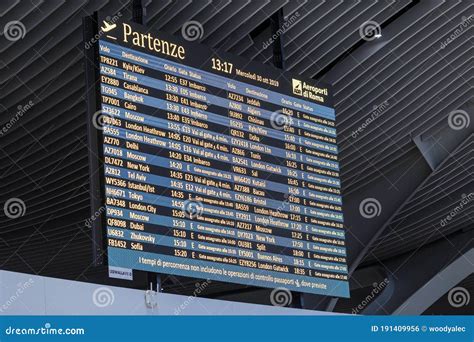 Table Of Departures In Rome Leonardo Da Vinci Or Fiumicino Airport ...