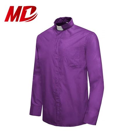 Church Apparel Clergy Shirts Men Long Sleeves Purple Application : Church. Style : T-Shirt ...