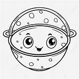 Ausmalbild Topf Suppe Vektor Einfache Niedliche Cartoon  sketch template