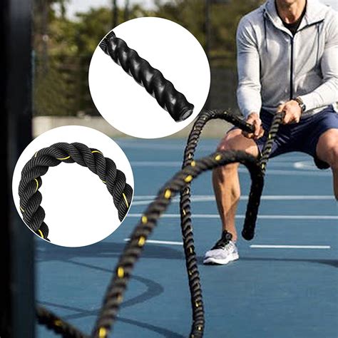 NK 49.2ft Length, Heavy Jump Rope Skipping Rope Workout Battle Ropes Total Body Workouts Power ...