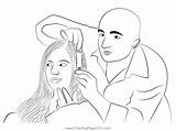 Hairdresser Coloring Pages For Kids sketch template