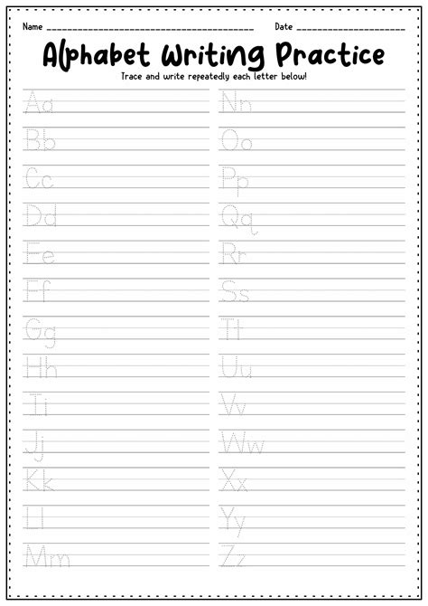 Free Printable Abc Practice Sheets