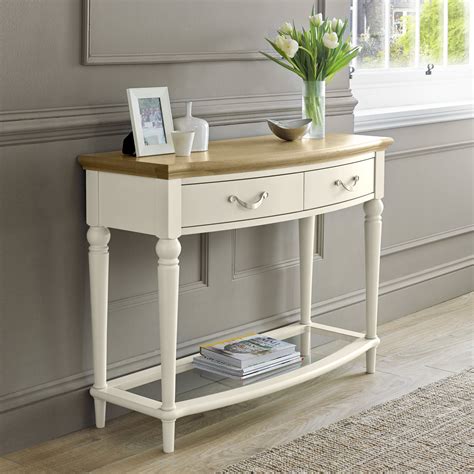 Montreux Pale Oak & Antique White Console Table With Drawers - Bentley Designs UK Ltd