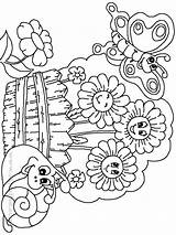 Flower garden coloring Pages To Download And Print For Free sketch template