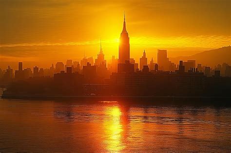 Premium Photo | New York City skyline at sunset