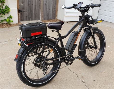 My new, and first, electric! Rad rover with folding side baskets, locking storage and a flat top ...