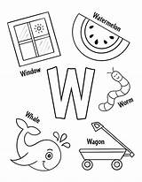 Letter W Coloring Page sketch template