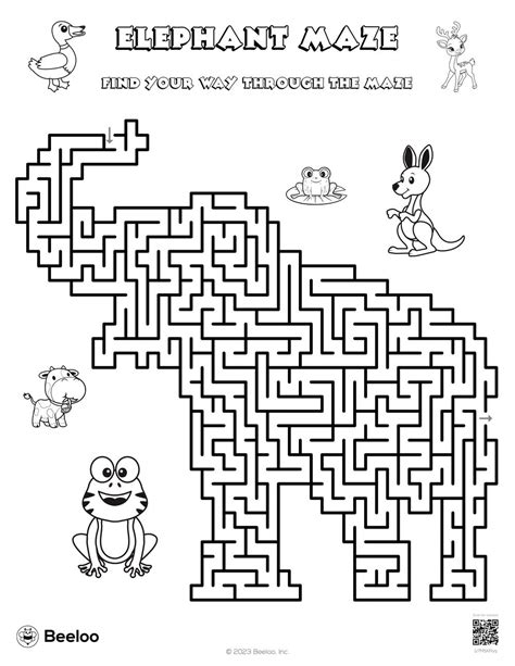 Elephant Maze • Beeloo Printable Crafts and Activities for Kids