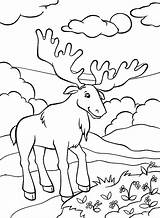 Cute Elk Smiling Coloring Page  Free Printable Pages sketch template