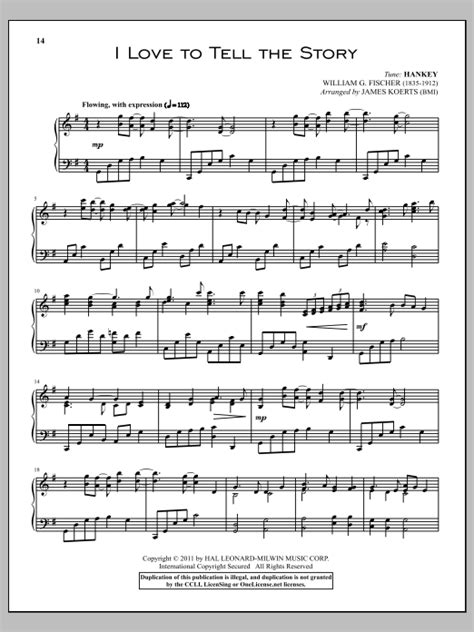 I Love To Tell The Story sheet music by A. Katherine Hankey (Piano – 87204)