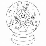 Snowglobe Coloring Pages sketch template