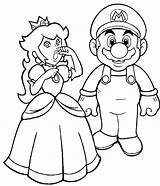 Dibujo De Mario Y La Princesa Peach Para Colorear  Dibujos sketch template