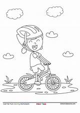 Kid Cycling Coloring Page  KidzeZone sketch template