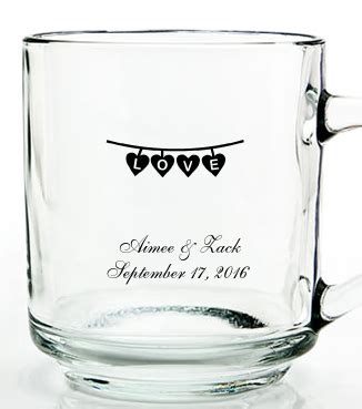 Exclusively Yours Favors: Personalized Wedding Glass Handy Mug Favors