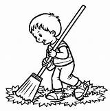 Rake Leaves Coloring Pages Raking Drawing Template Cliparts Getdrawings  sketch template