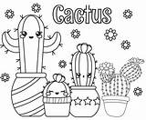 Fun Cactus Smiling Coloring Page sketch template
