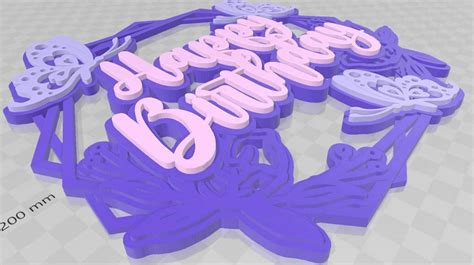 STL file Happy Birthday Butterflies Table Top Decor 🎂・Template to download and 3D print・Cults