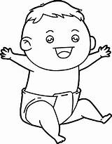 Happy Baby Boy Coloring Page  Wecoloringpagecom sketch template