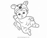 Baby Girl Saying Hi Coloring Page For Kids  Free Girls Printable sketch template