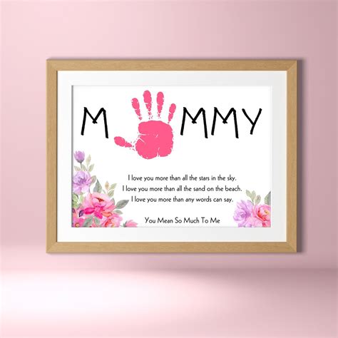 Handprint Art Craft Mothers Day Handprint Card Handprint Gifts for Mom ...