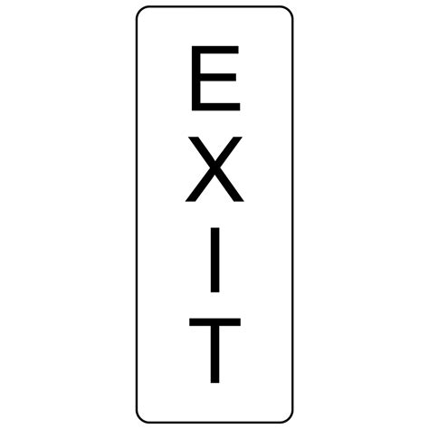 Exit Sign Clip Art Black And White