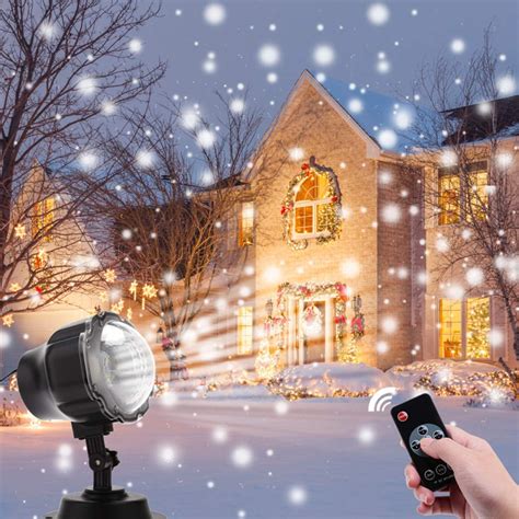 Christmas Projector Light Outdoor, LED Snowfall Landscape Projector Light with Wireless Remote ...