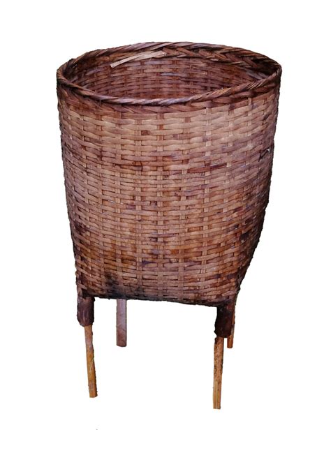 Woven basket trash can rattan handmade on transparent 35243957 PNG