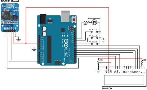 Arduino real time clock with alarm and temperature monitor using DS3231