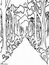 Forest Straight Road coloring Page sketch template