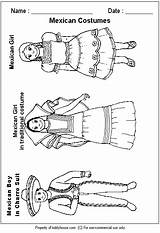 Traditional Mexican Clothing Coloring Pages sketch template