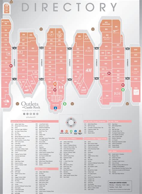 Outlet Mall Stores Map | Literacy Basics