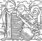 Macaroons With Greeting Card Coloring Page  Home sketch template