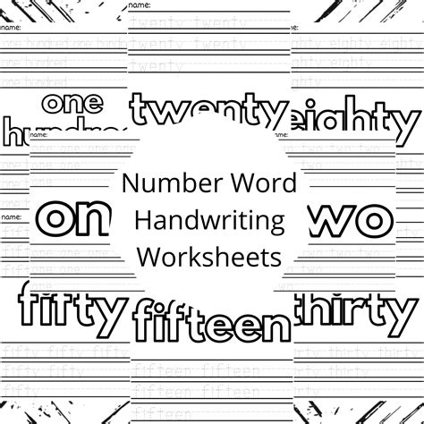 "Listing includes 1 digital downloadable PDF of Number Word Worksheets ...